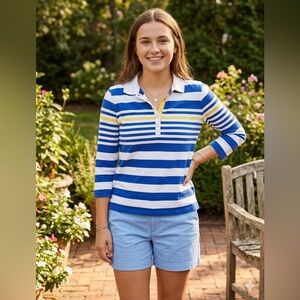Lauren Ralph Lauren women Polo with Blue and Yellow Stripes